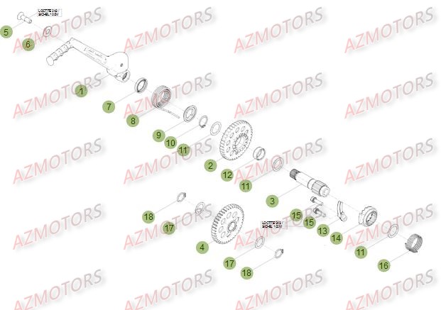 Kick Starter AZMOTORS PiÃ¨ces Beta RR 4T 400 Enduro - 2014