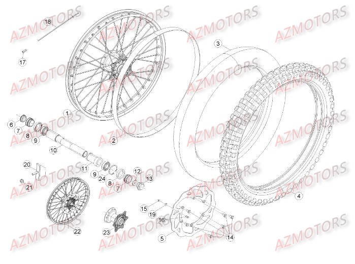 Roue Avant AZMOTORS PiÃ¨ces Beta RR 4T 400 Enduro - 2014