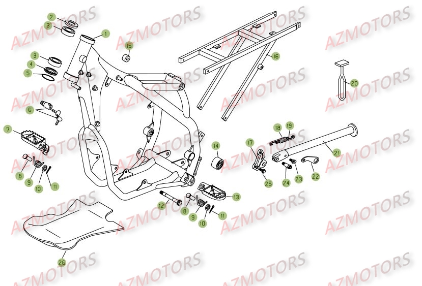 Accessoires Du Chassis AZMOTORS PiÃ¨ces BETA RR 4T 450 - [2006-2005]