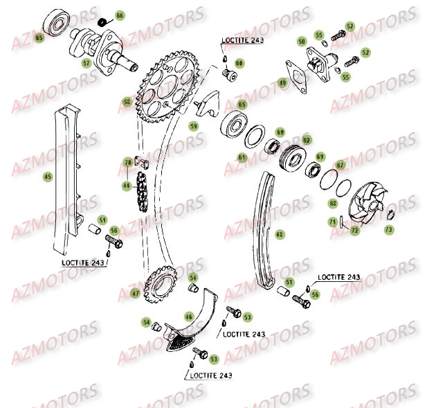 Cylindre Culasse Distribution 2 AZMOTORS PiÃ¨ces BETA RR 4T 450 - [2006-2005]