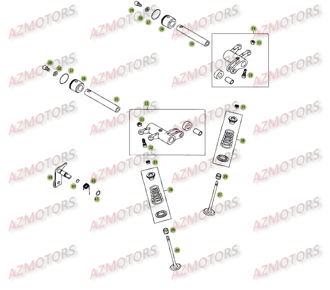 Cylindre Culasse Distribution 3 AZMOTORS PiÃ¨ces BETA RR 4T 450 - [2006-2005]