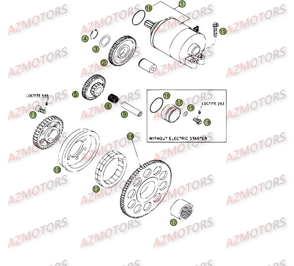 Demarrage Electrique AZMOTORS PiÃ¨ces BETA RR 4T 450 - [2006-2005]