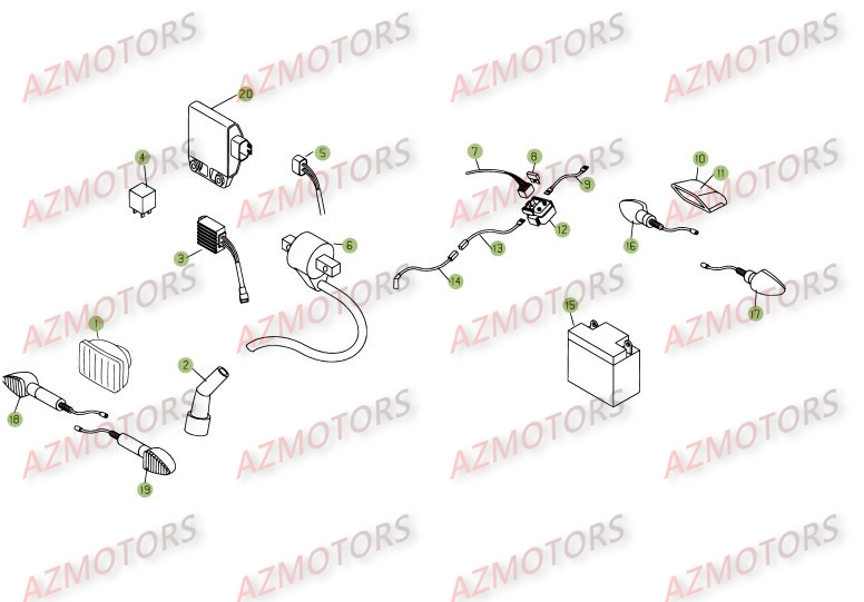 Installation Electrique AZMOTORS PiÃ¨ces BETA RR 4T 450 - [2006-2005]