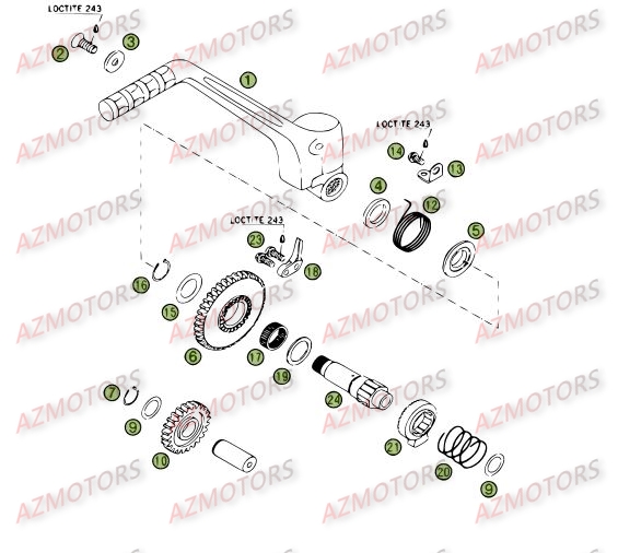 Kick Starter AZMOTORS PiÃ¨ces BETA RR 4T 450 - [2006-2005]