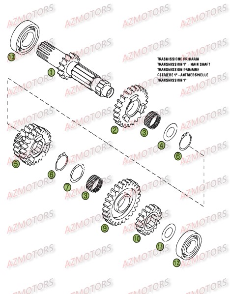 Boite A Vitesses Primaire AZMOTORS PiÃ¨ces Beta RR 4T 450 Enduro - 2009
