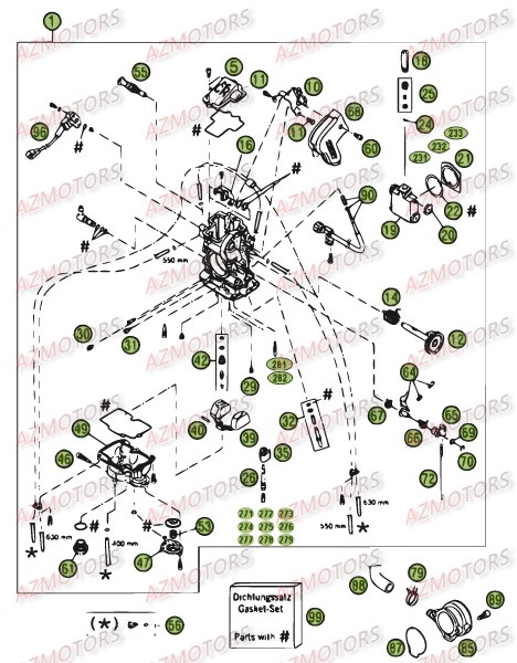 Carburateur AZMOTORS PiÃ¨ces Beta RR 4T 450 Enduro - 2009