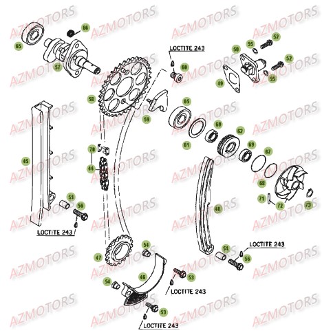 Cylindre Culasse Distribution 3 AZMOTORS PiÃ¨ces Beta RR 4T 450 Enduro - 2009