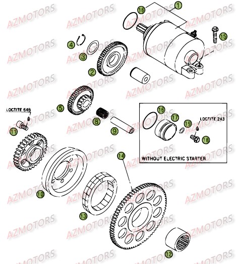 Demarrage Electrique AZMOTORS PiÃ¨ces Beta RR 4T 450 Enduro - 2009