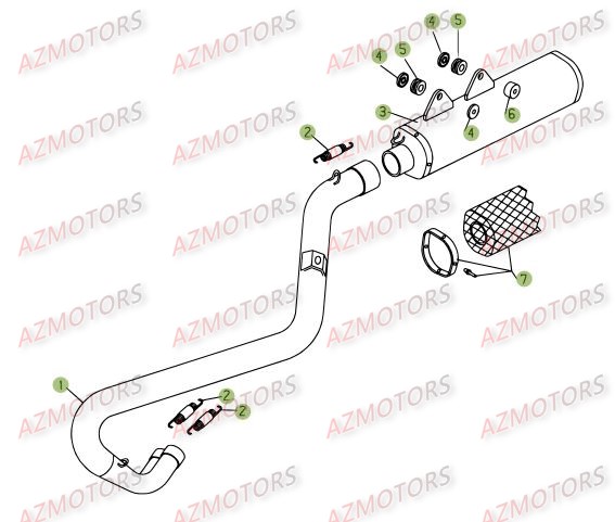Echappement AZMOTORS PiÃ¨ces Beta RR 4T 450 Enduro - 2009