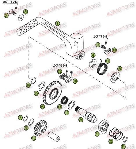 Kick Starter AZMOTORS PiÃ¨ces Beta RR 4T 450 Enduro - 2009