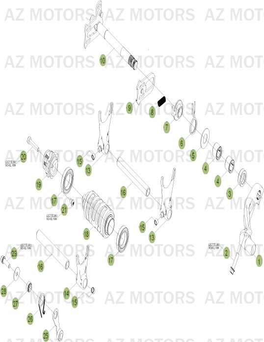Commande Boite A Vitesses AZMOTORS PiÃ¨ces Beta RR 4T 450 Enduro - 2011
