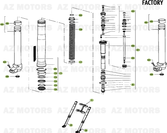 Fourche Du No De Serie 200861 A 200946 AZMOTORS PiÃ¨ces Beta RR 4T 450 Enduro - 2011