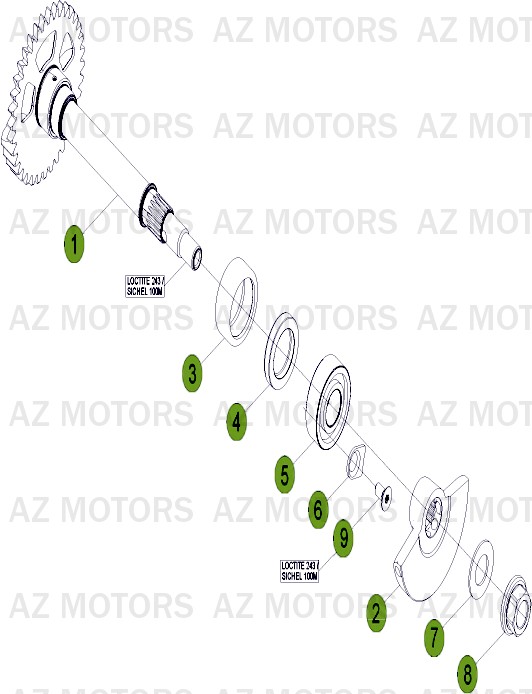 Vilebrequin   Piston   Contre Arbre AZMOTORS PiÃ¨ces Beta RR 4T 450 Enduro - 2011