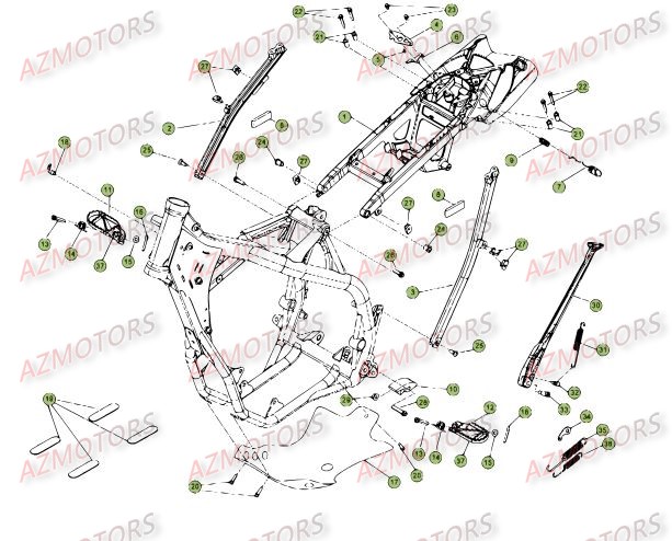 REPOSE-PIEDS - BETA pour ACCESSOIRES DU CHASSIS de RR-4T-450-12