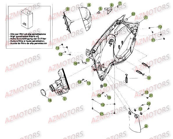 FILTRE AIR - BETA pour BOITIER DU FILTRE de RR-4T-450-12