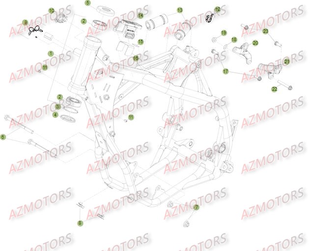 Chassis AZMOTORS PiÃ¨ces Beta RR 4T 450 Enduro - 2012