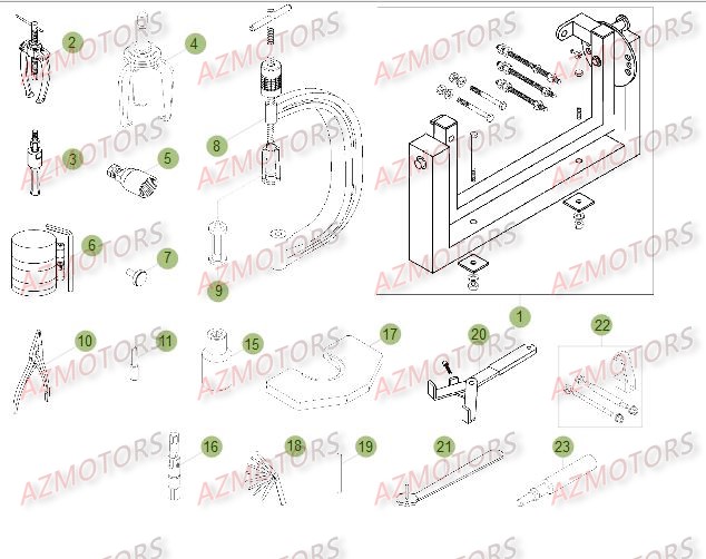 Outillage Special AZMOTORS PiÃ¨ces Beta RR 4T 450 Enduro - 2012