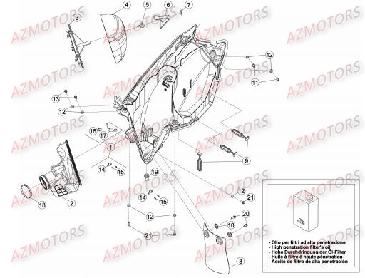 FILTRE AIR - BETA pour BOITIER DU FILTRE de RR-4T-450-14