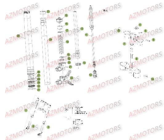 Fourche No Serie 201421 A 249999 AZMOTORS PiÃ¨ces Beta RR 4T 450 Enduro - 2014