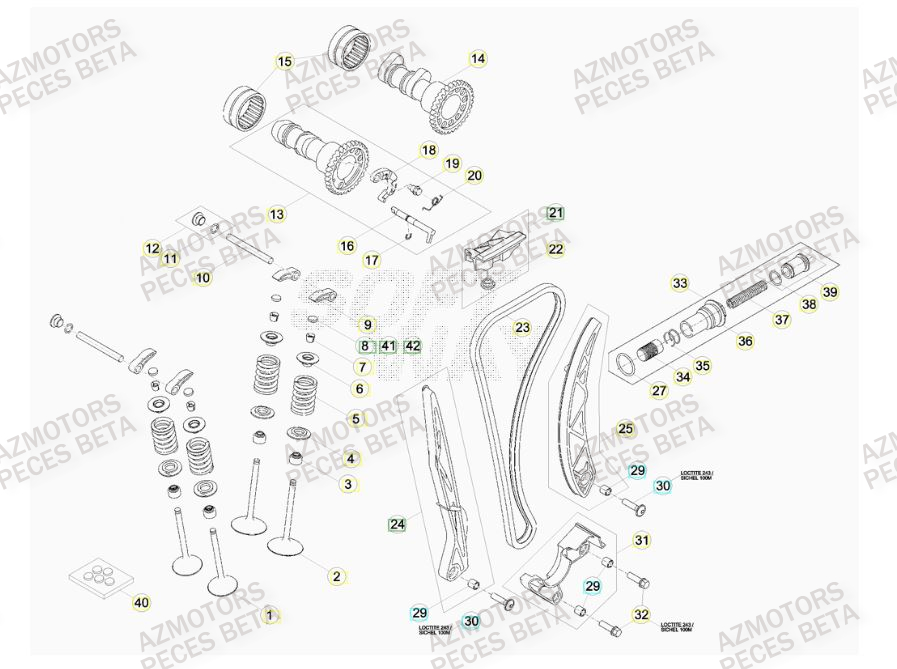Distribution AZMOTORS PiÃ¨ces Beta RR 4T 480 Enduro - 2015