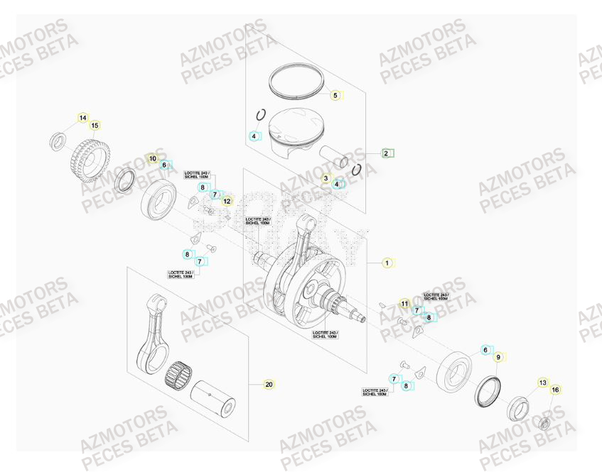 Vilebrequin AZMOTORS PiÃ¨ces Beta RR 4T 480 Enduro - 2015