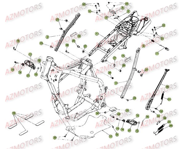 REPOSE-PIEDS - BETA pour ACCESSOIRES DU CHASSIS de RR-4T-498-12