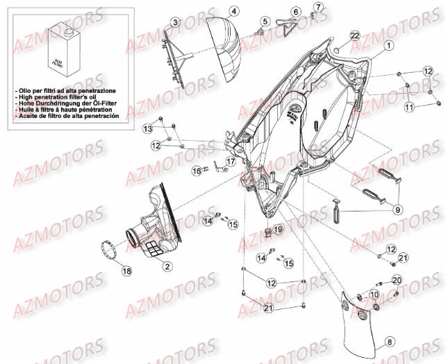 FILTRE AIR - BETA pour BOITIER DU FILTRE de RR-4T-498-12
