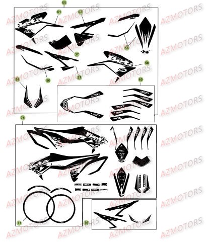 AUTOCOLLANTS UNIVERSAUX POUR JANTES ROUG - BETA pour CARENAGES - RESERVOIR - SELLE 3 de RR-4T-498-12