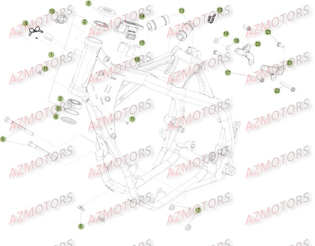 Chassis AZMOTORS PiÃ¨ces Beta RR 4T 498 Enduro - 2012
