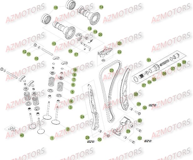 Cylindre   Culasse   Distribution 2 AZMOTORS PiÃ¨ces Beta RR 4T 498 Enduro - 2012