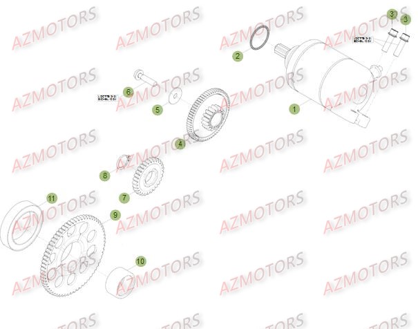 Demarrage Electrique AZMOTORS PiÃ¨ces Beta RR 4T 498 Enduro - 2012