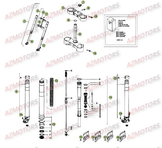 Fourche Du No Serie 350001 A 360000 AZMOTORS PiÃ¨ces Beta RR 4T 498 Enduro - 2012