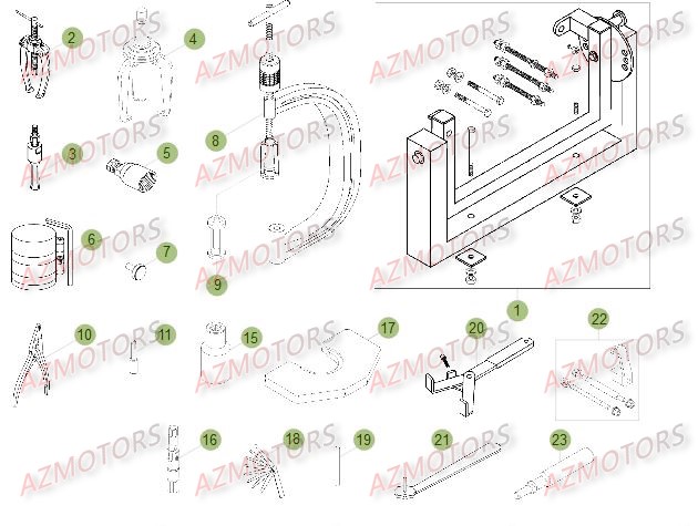Outillage Special AZMOTORS PiÃ¨ces Beta RR 4T 498 Enduro - 2012