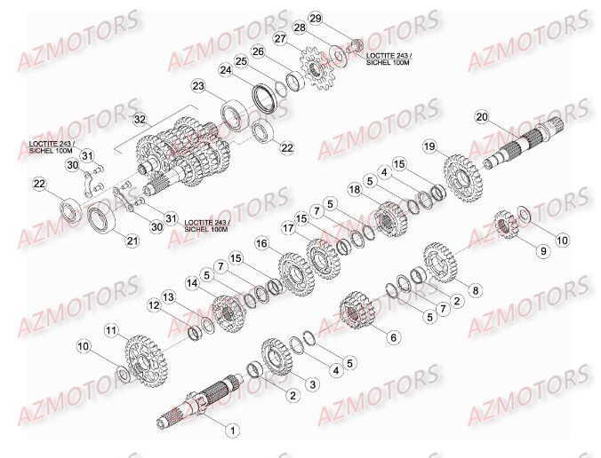 PIGNON DE TRANSMISSION SECONDA IRE - BETA pour BOITE A VITESSES de RR-4T-498-13