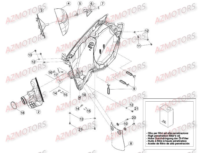 FILTRE AIR - BETA pour BOITIER DU FILTRE de RR-4T-498-13