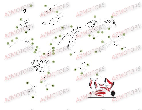 Carenages   Reservoir   Selle AZMOTORS PiÃ¨ces Beta RR 4T 498 Enduro - 2013