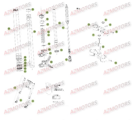 Fourche Du No Serie 300517 A 300601 AZMOTORS PiÃ¨ces Beta RR 4T 498 Enduro - 2013