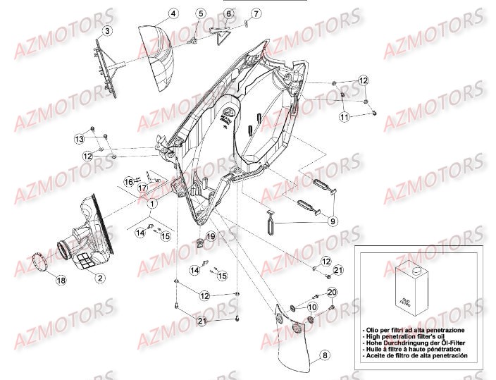 FILTRE AIR - BETA pour BOITIER DU FILTRE de RR-4T-498-14