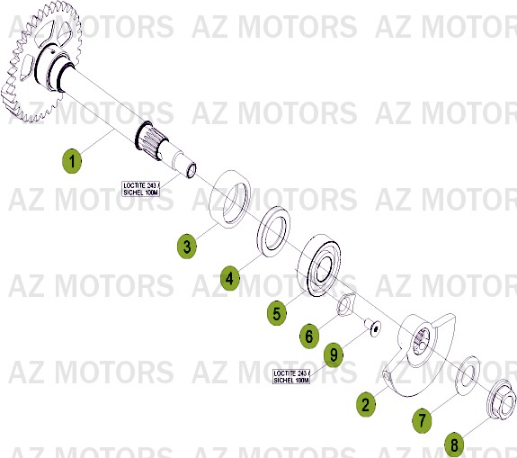 Contre Arbre AZMOTORS PiÃ¨ces Beta RR 4T 520 Enduro - 2011