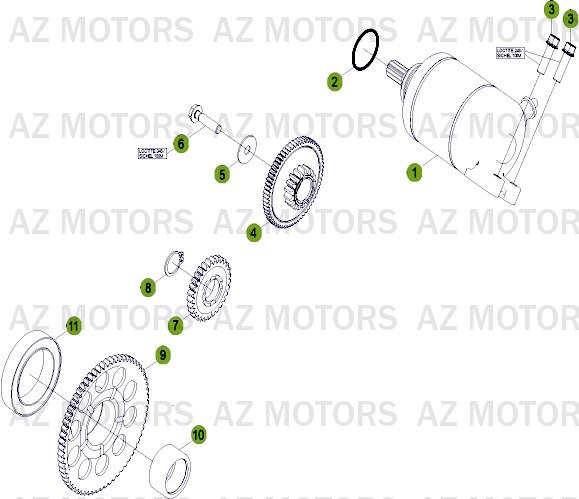Demarrage Electrique AZMOTORS PiÃ¨ces Beta RR 4T 520 Enduro - 2011