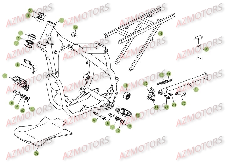 Accessoires Du Chassis AZMOTORS PiÃ¨ces BETA RR 4T 525 - [2006-2005]
