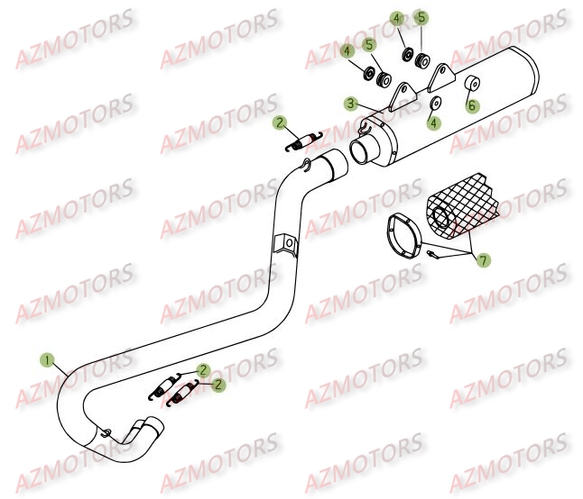 Echappement AZMOTORS PiÃ¨ces BETA RR 4T 525 - [2006-2005]