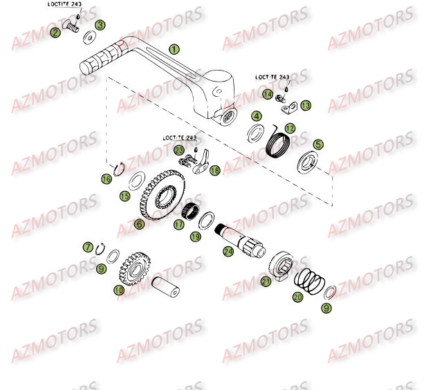 Kick Starter AZMOTORS PiÃ¨ces BETA RR 4T 525 - [2006-2005]