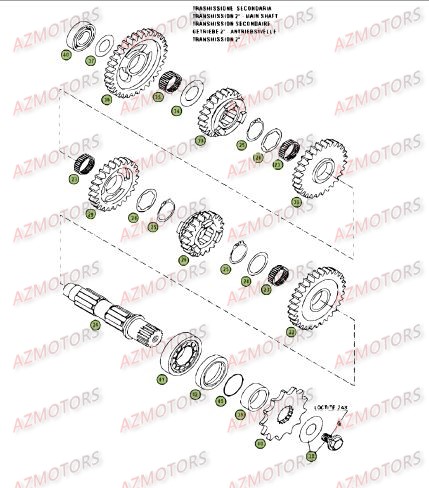 Boite De Vitesses Secondaire AZMOTORS PiÃ¨ces Beta RR 4T 525 Enduro - 2009