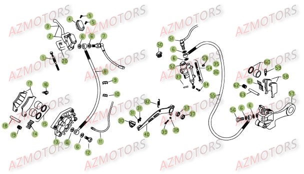 Freins AZMOTORS PiÃ¨ces Beta RR 4T 525 Enduro - 2009