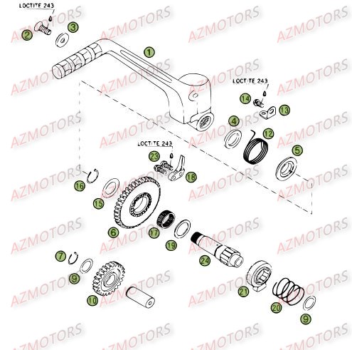 Kick Starter AZMOTORS PiÃ¨ces Beta RR 4T 525 Enduro - 2009
