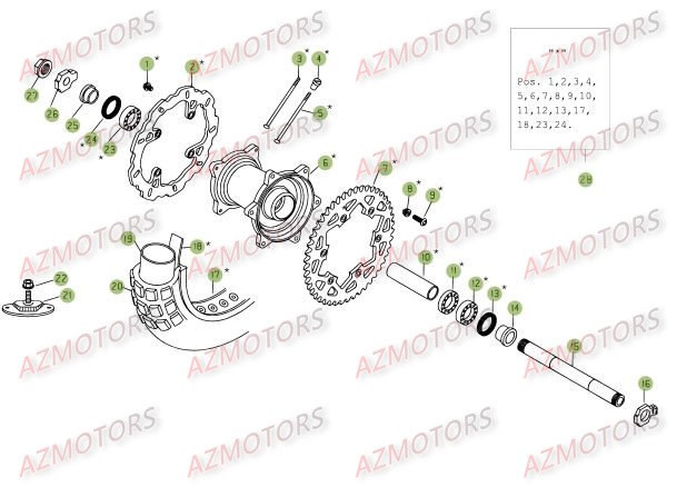 Roue Arriere AZMOTORS PiÃ¨ces Beta RR 4T 525 Enduro - 2009
