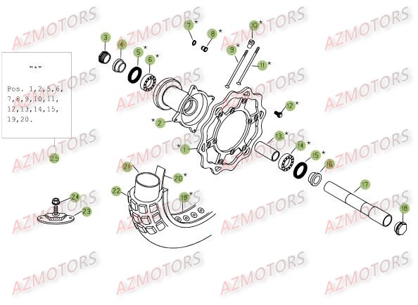 Roue Avant AZMOTORS PiÃ¨ces Beta RR 4T 525 Enduro - 2009