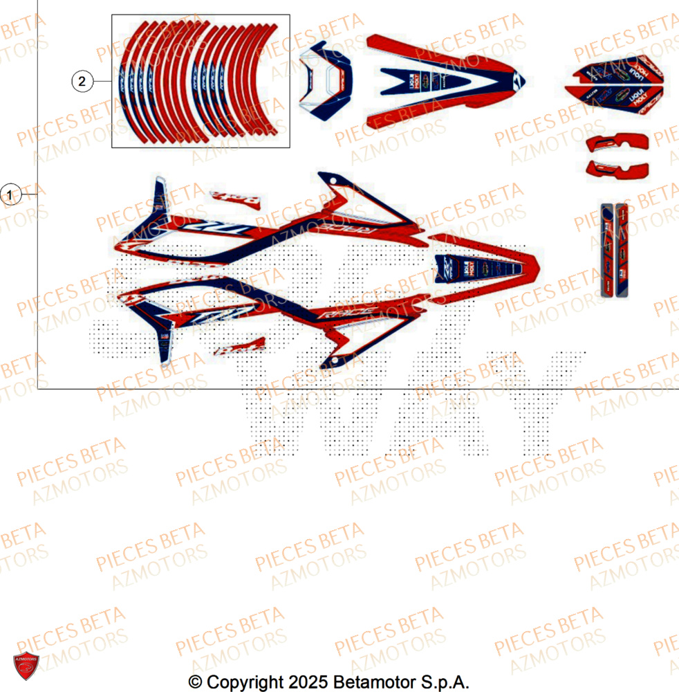 Decors AZMOTORS PiÃ¨ces Beta RR 50 RACE - 2025