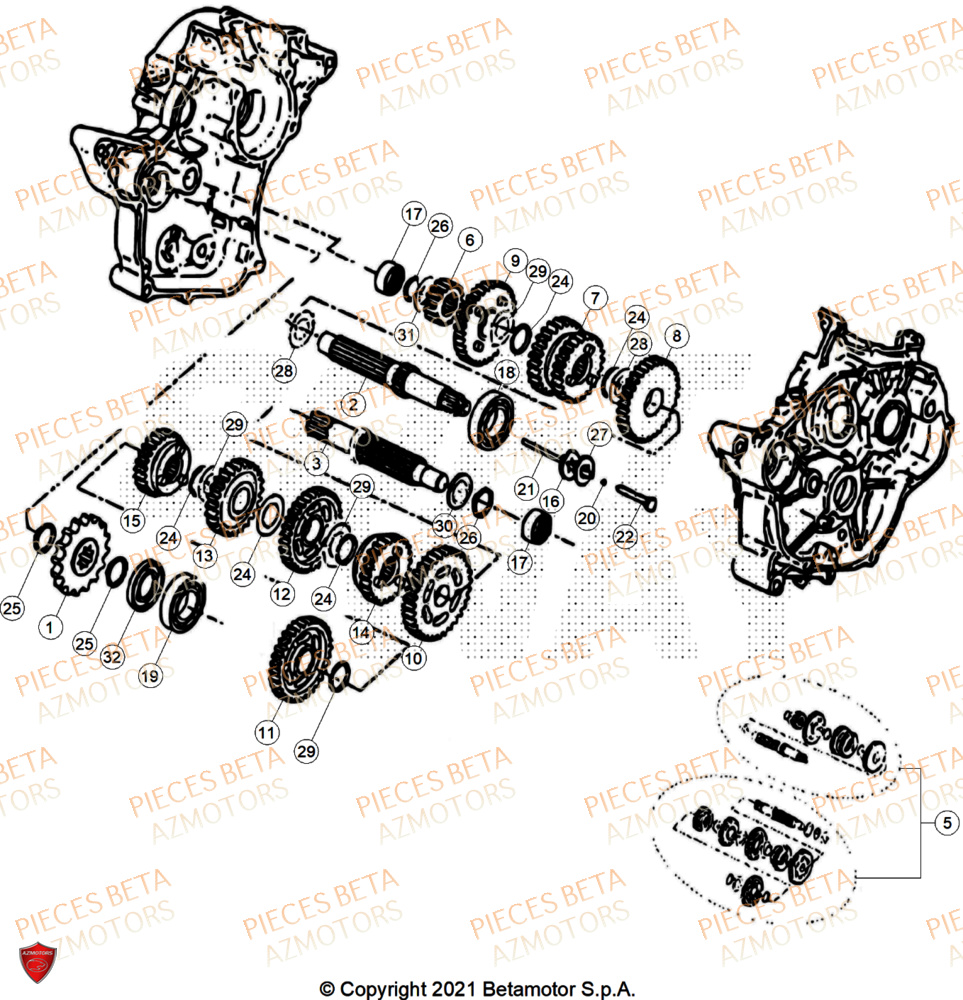 Transmission AZMOTORS PiÃ¨ces Beta RR 50 RACE - 2025